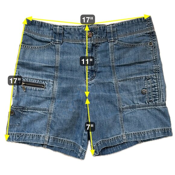 Eddie Bauer Mercer Fit Cargo Denim Shorts US 12 Relaxed Utility Outdoor Revival - Picture 8 of 10